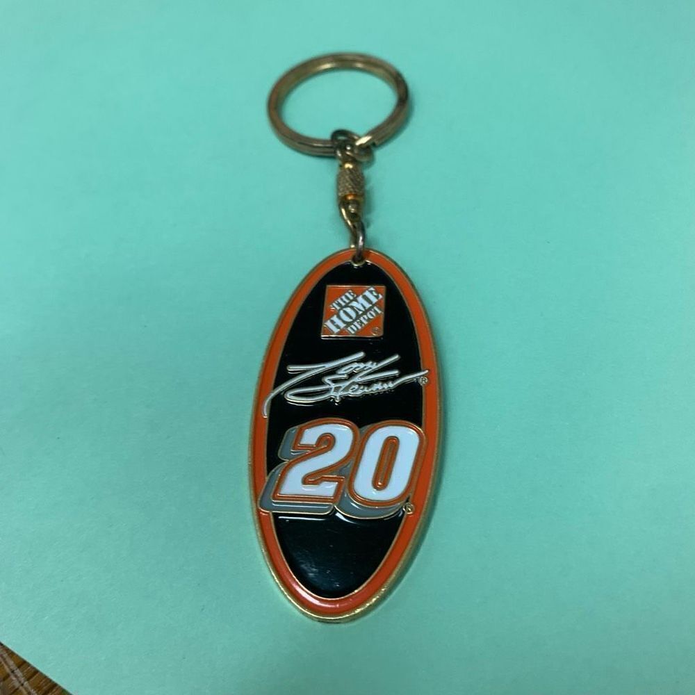 Tony Stewart #20 Home Depot Joe Gibbs Racing NASCAR Gold Tone Keychain